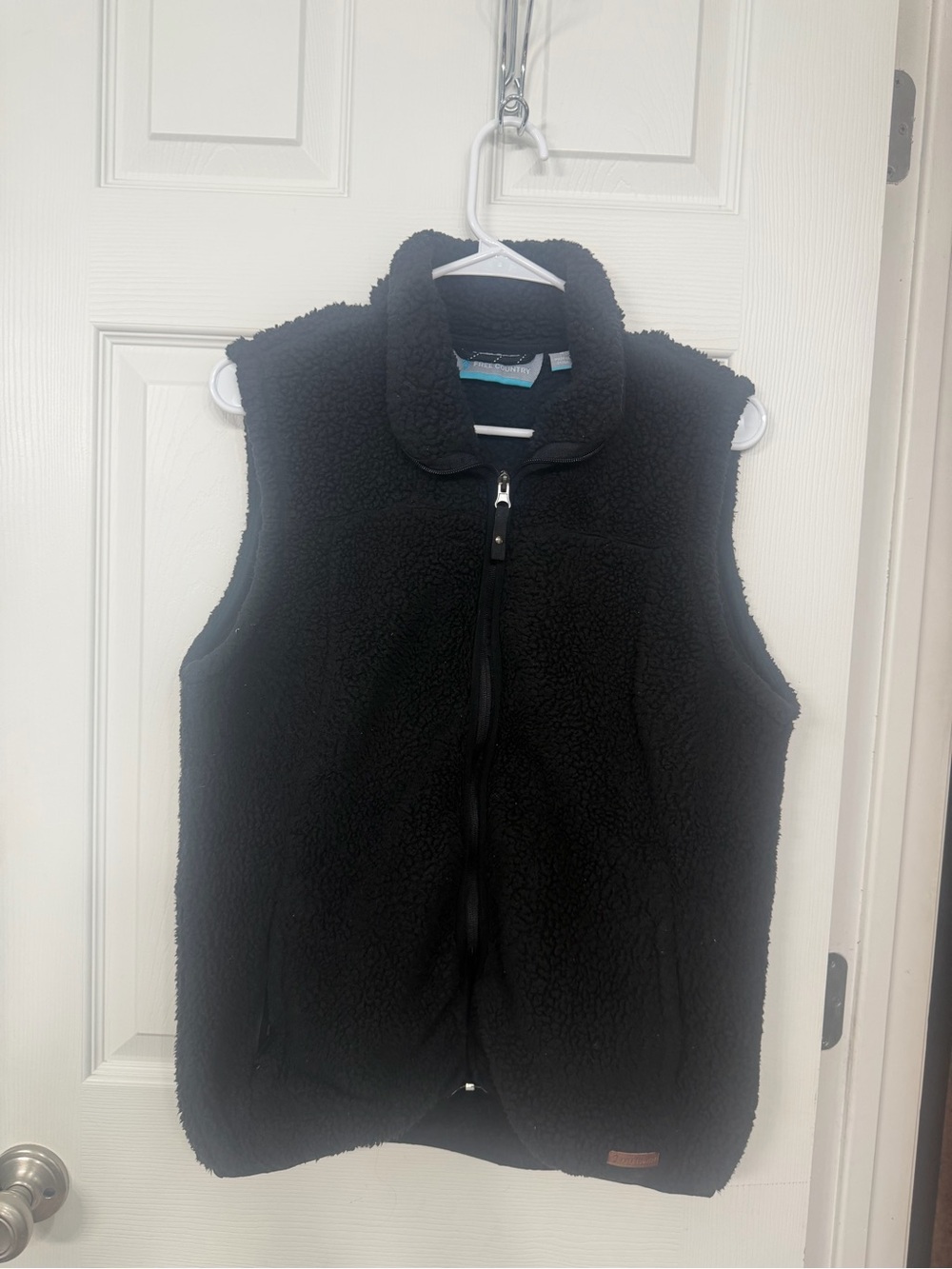 Free Country Black Sherpa Fleece Vest - Women's Zip Front